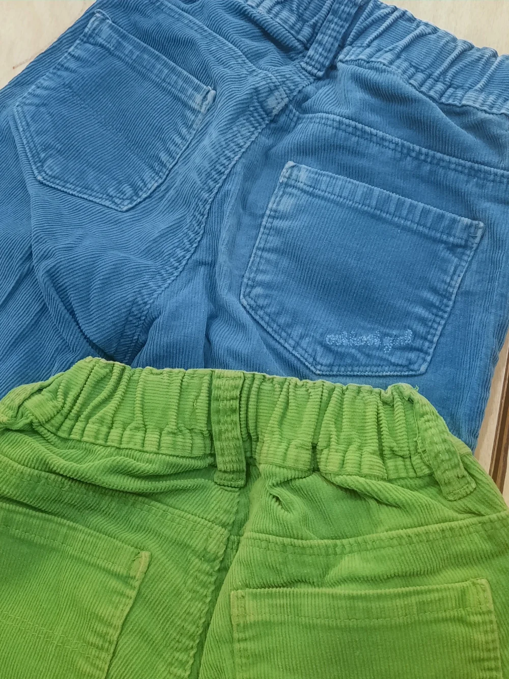 OshKosh B'gosh Girls Bootcut Green Blue Corduroy Pants 6x